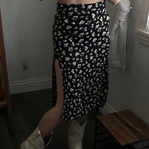 Floral black skirt
